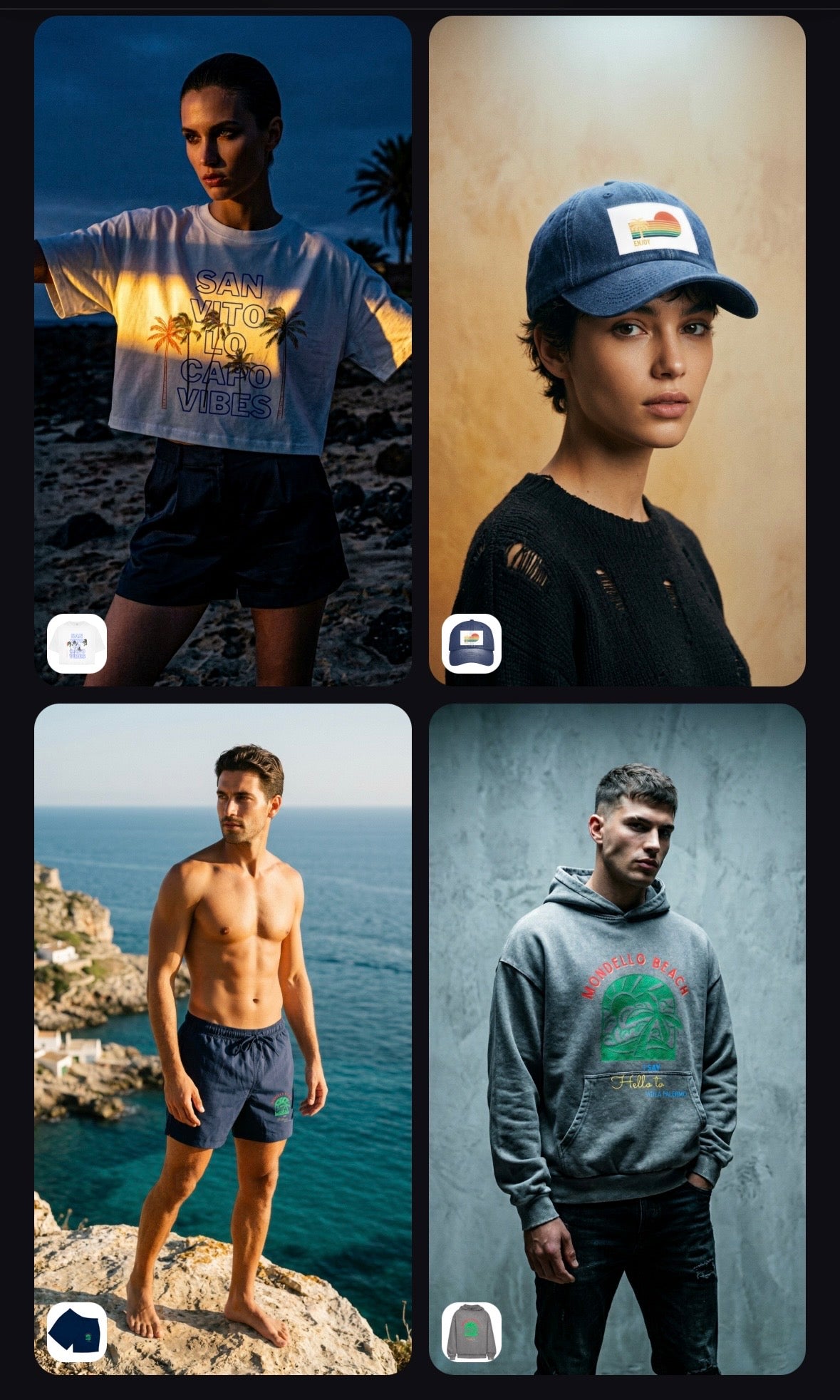 Sommer Tshirt dunkel mit blautönen und Sommerschirm 