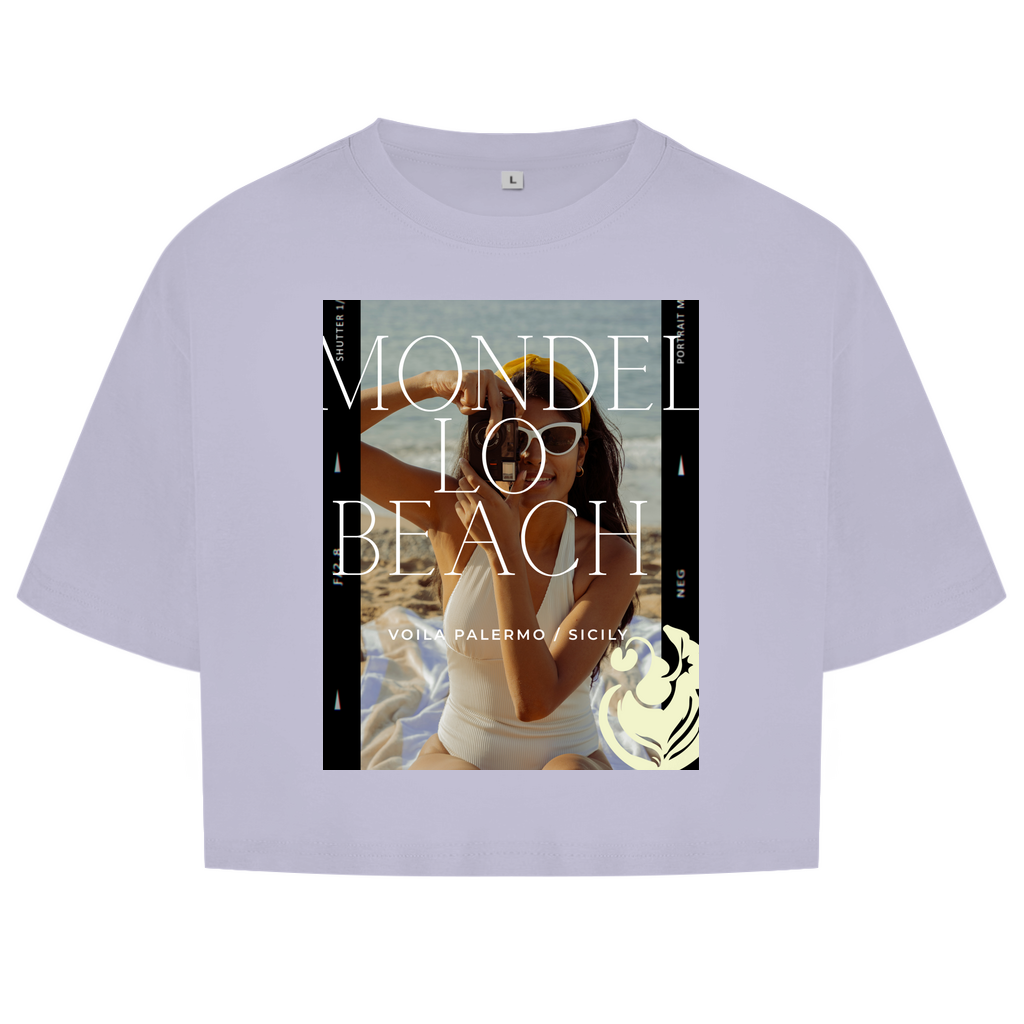 Damen Oversize Crop Top Mondello Beach