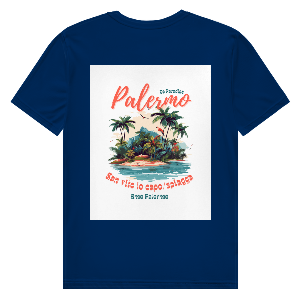 Herren Premium Bio T-Shirt Palermo Beach Design Rückseite