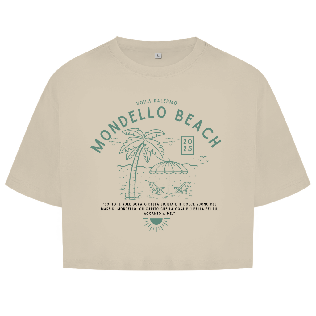 Damen Oversize Crop Mondello Beach Design