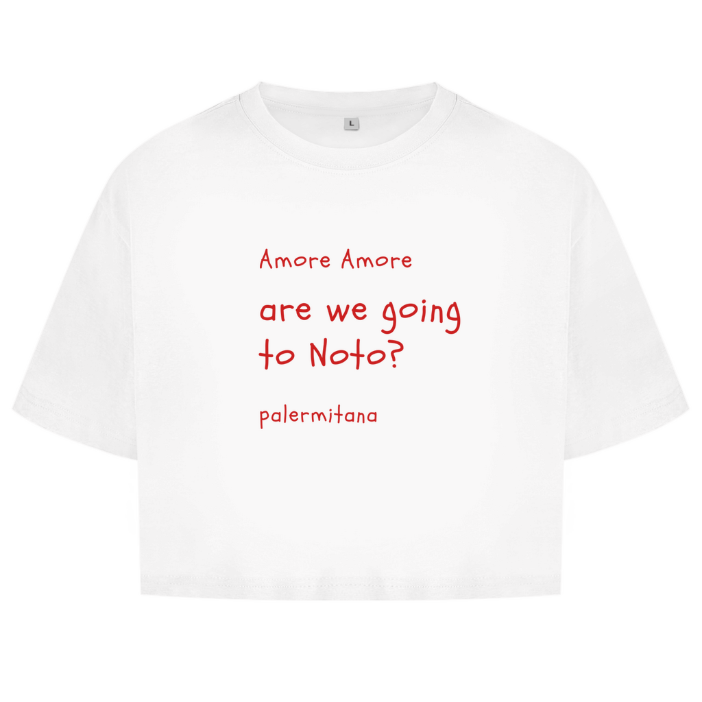 Damen Oversize Crop Top Noto design