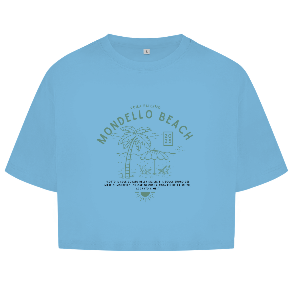 Damen Oversize Crop Mondello Beach Design