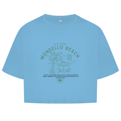 Damen Oversize Crop Mondello Beach Design