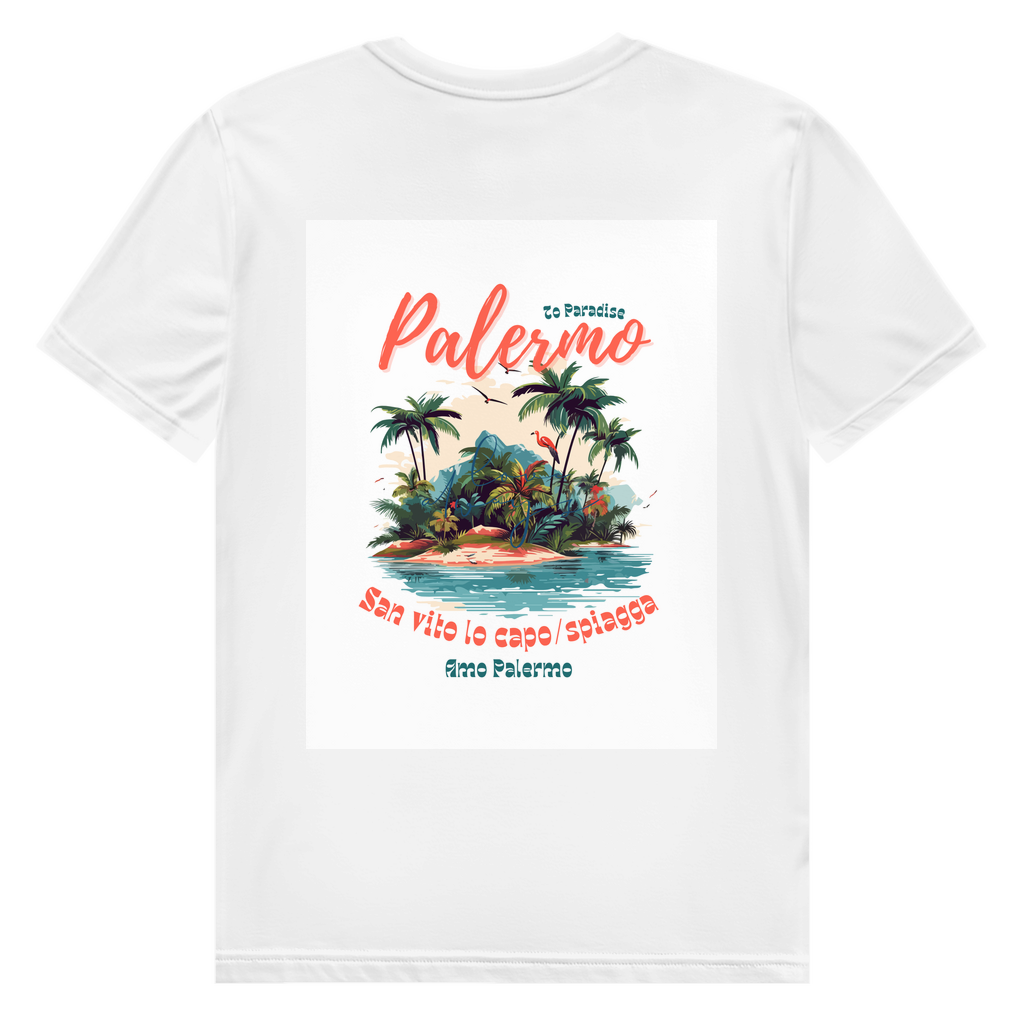 Herren Premium Bio T-Shirt Palermo Beach Design Rückseite