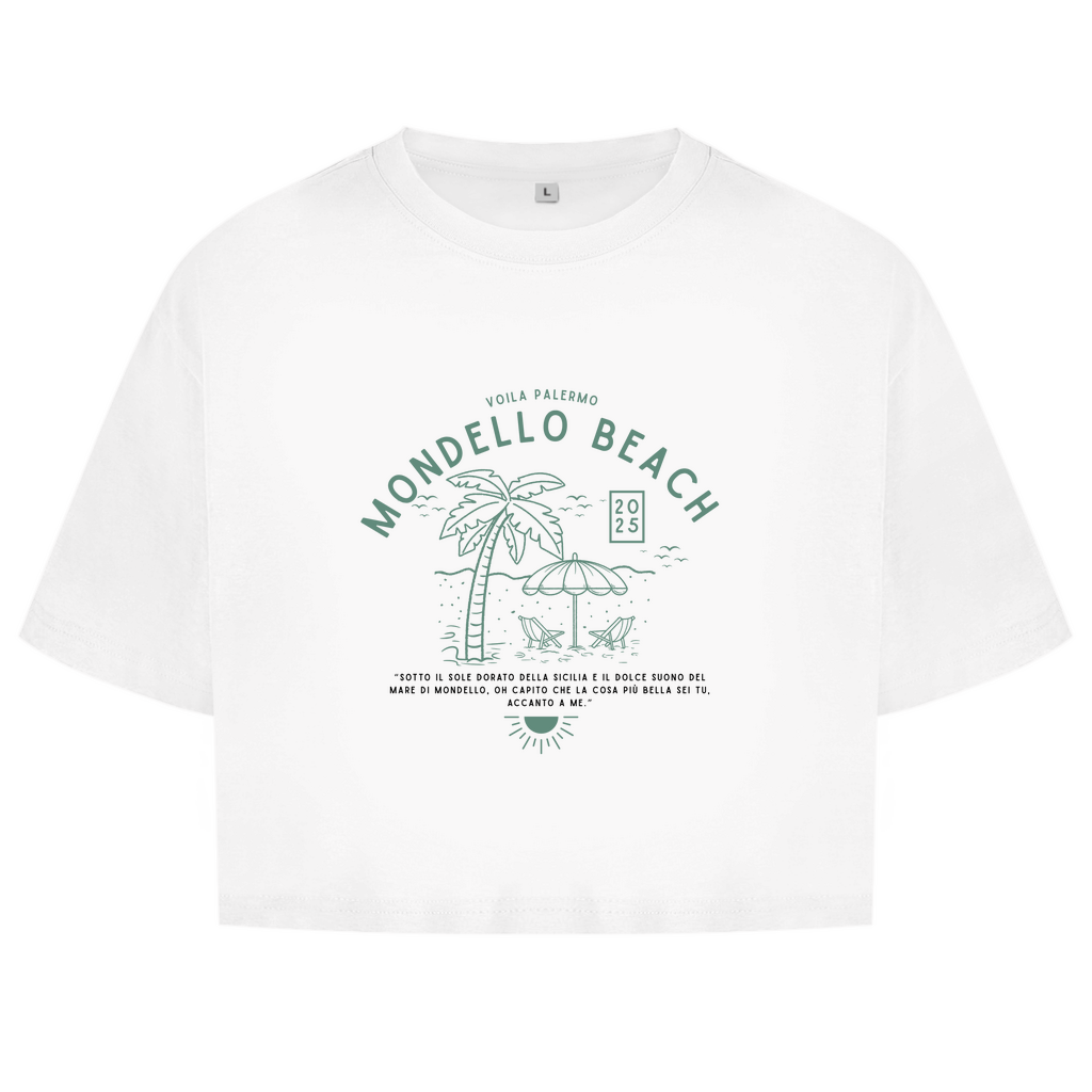 Damen Oversize Crop Mondello Beach Design