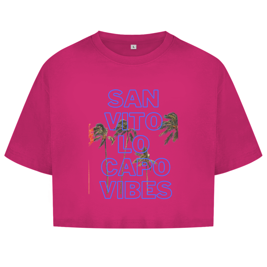 Damen Oversize Crop Top San vito lo capo vibes
