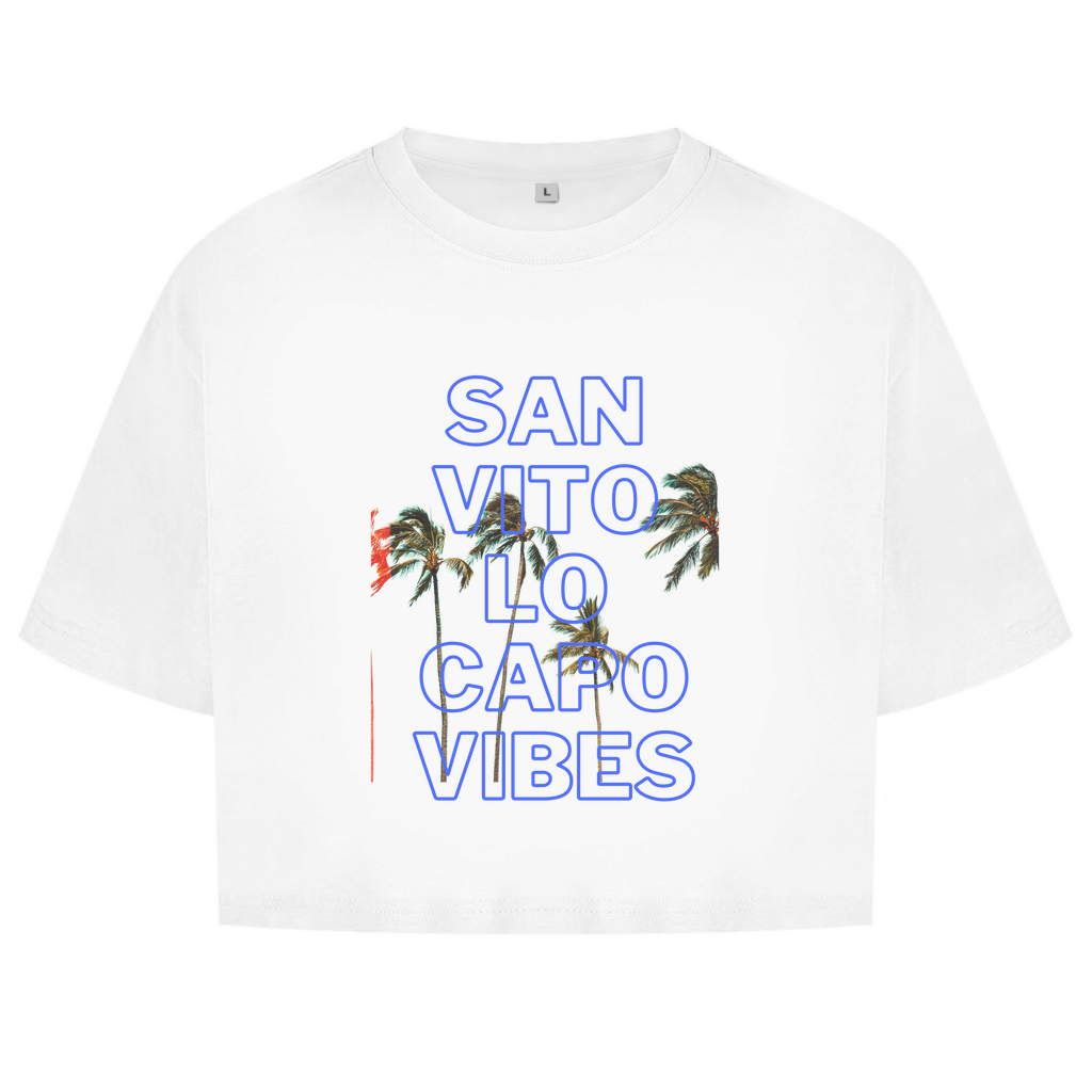 Damen Oversize Crop Top San vito lo capo vibes