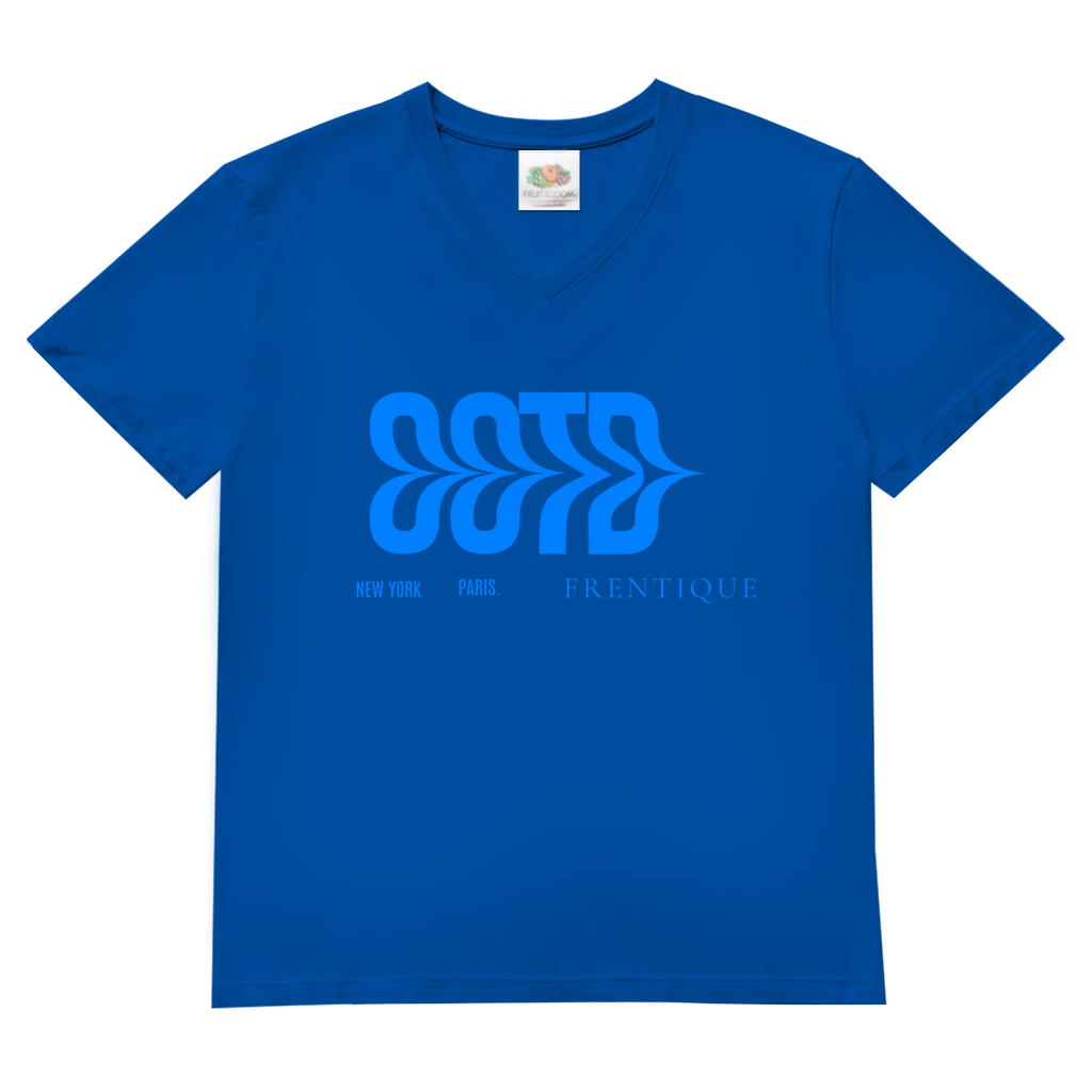 Herren Basic V-Neck T-Shirt Design New York/  Paris/ Frentique/