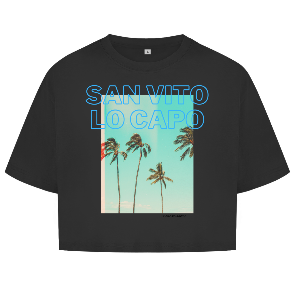 Damen Oversize Crop Top San Vito lo capo crop T’shirt
