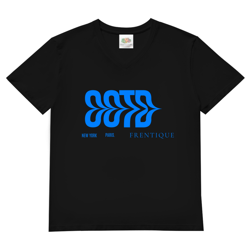 Herren Basic V-Neck T-Shirt Design New York/  Paris/ Frentique/