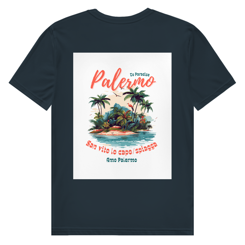 Herren Premium Bio T-Shirt Palermo Beach Design Rückseite