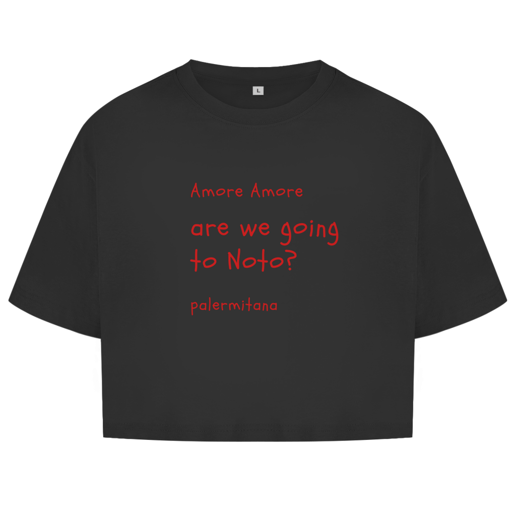 Damen Oversize Crop Top Noto design