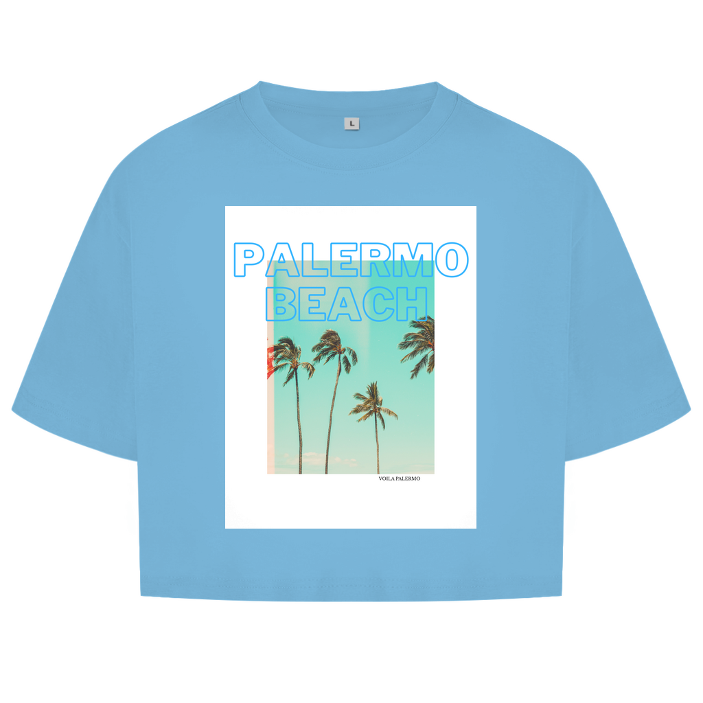 Damen Oversize Crop Top Palermo Beach