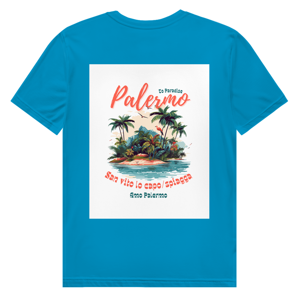 Herren Premium Bio T-Shirt Palermo Beach Design Rückseite