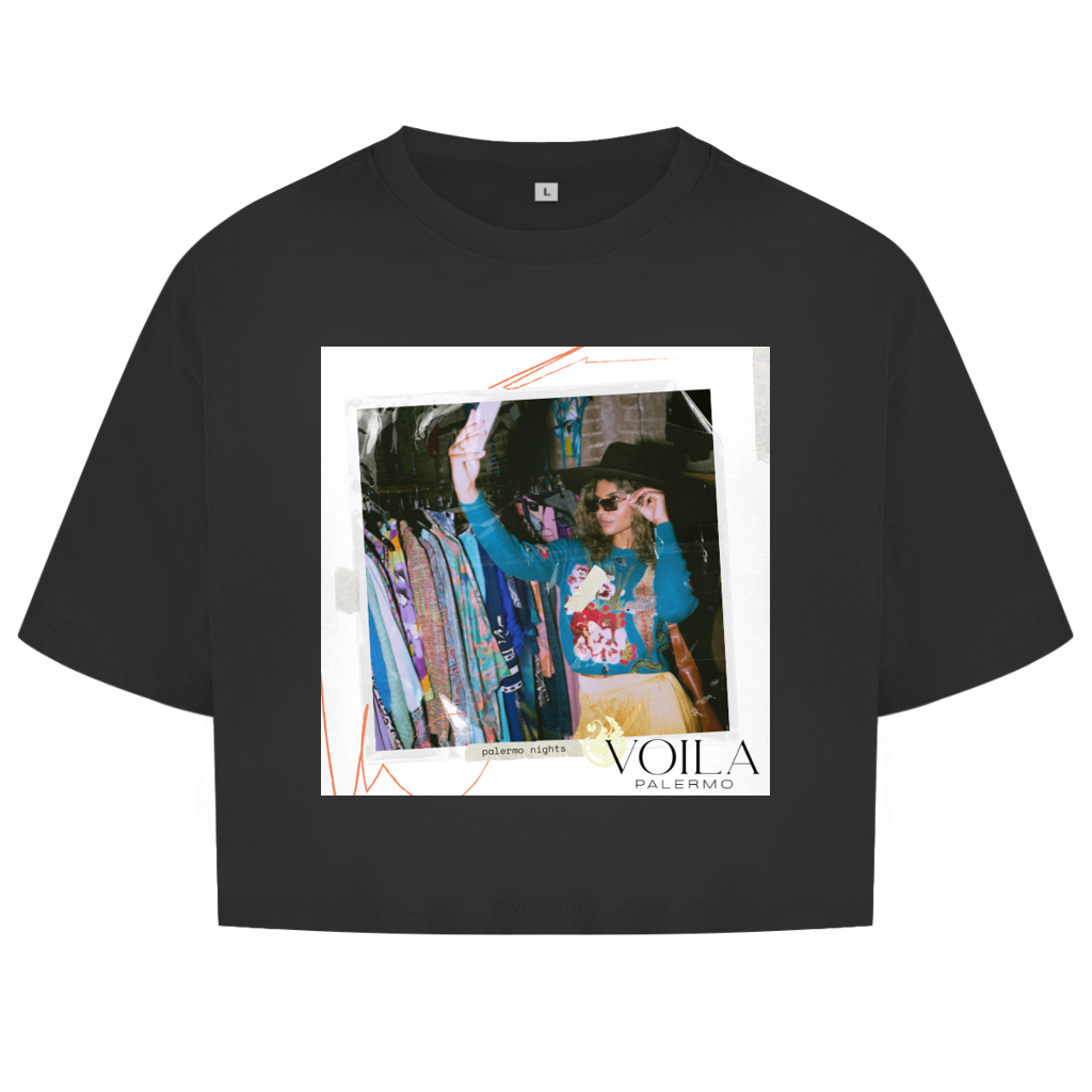 Damen Oversize Crop Top Palermo nights