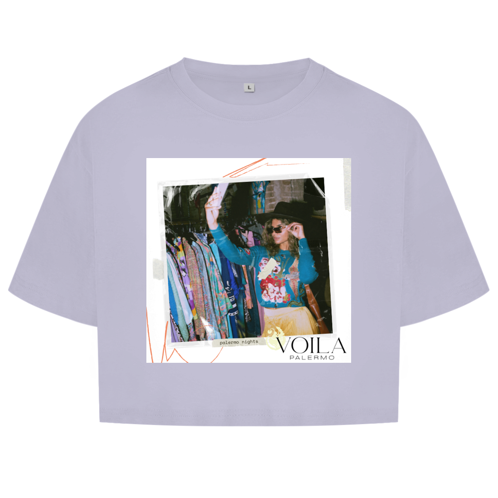 Damen Oversize Crop Top Palermo nights