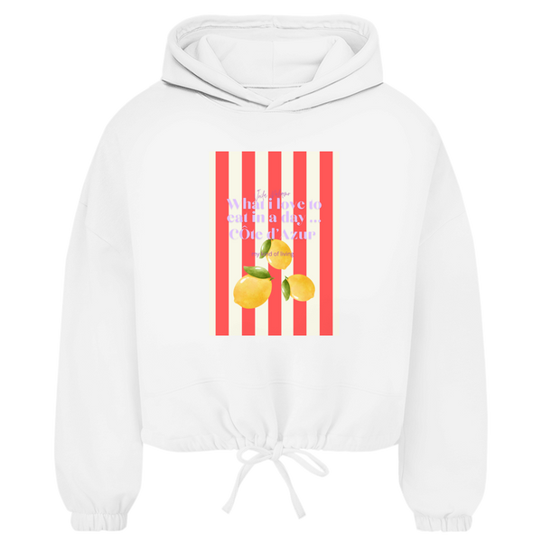 Damen Cropped Oversize Hoodie Côte d' Azur