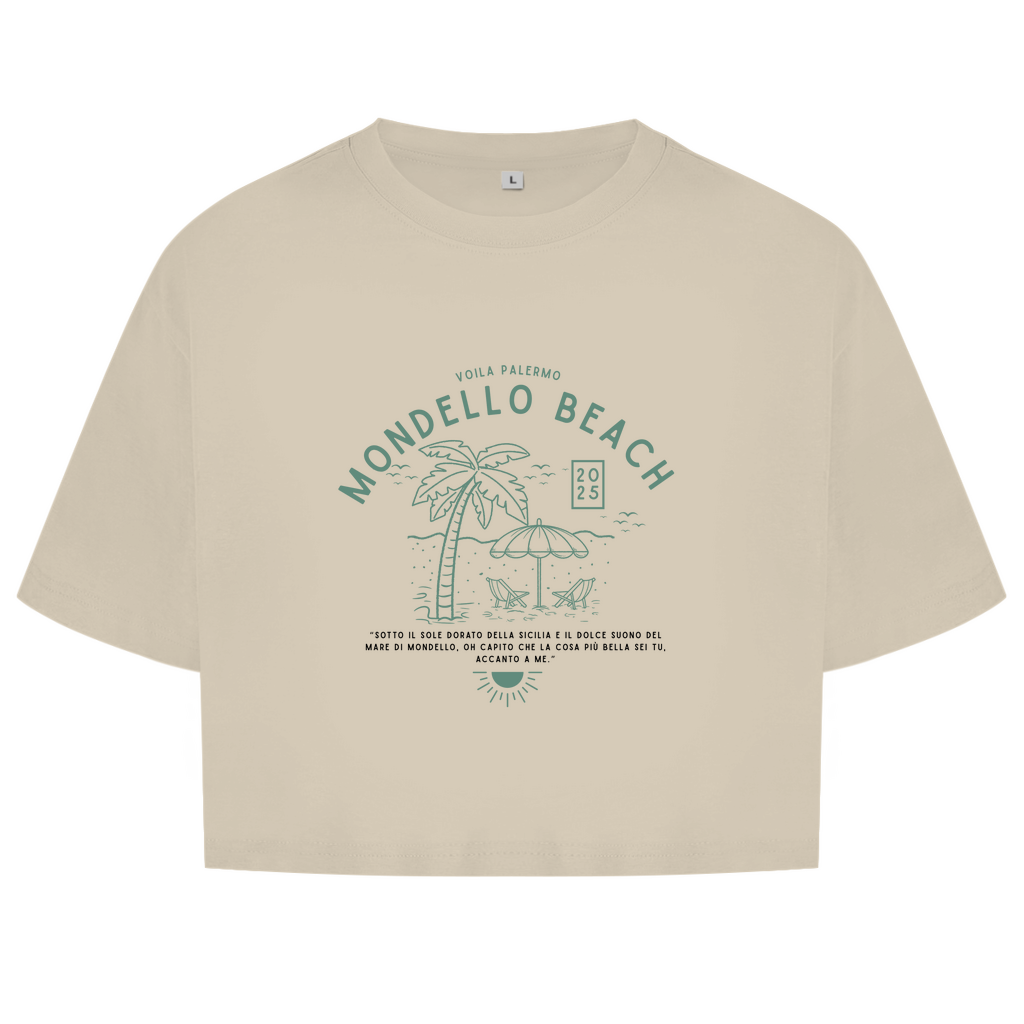 Damen Oversize Crop Mondello Beach Design