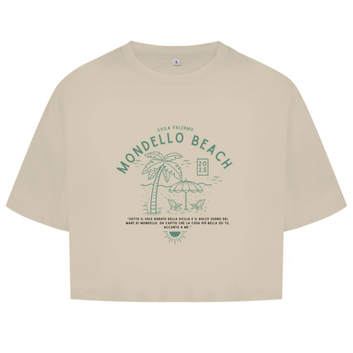 Damen Oversize Crop Mondello Beach Design