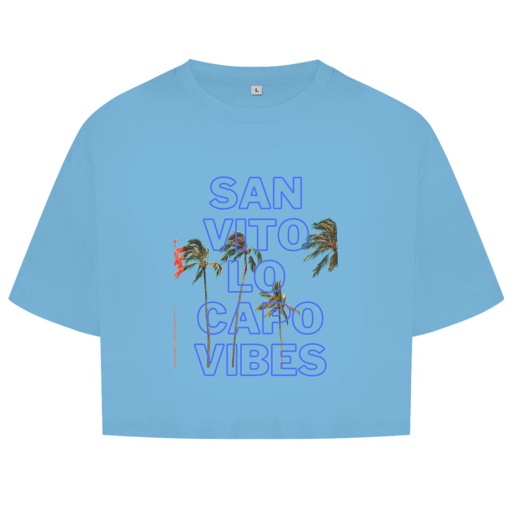 Damen Oversize Crop Top San vito lo capo vibes