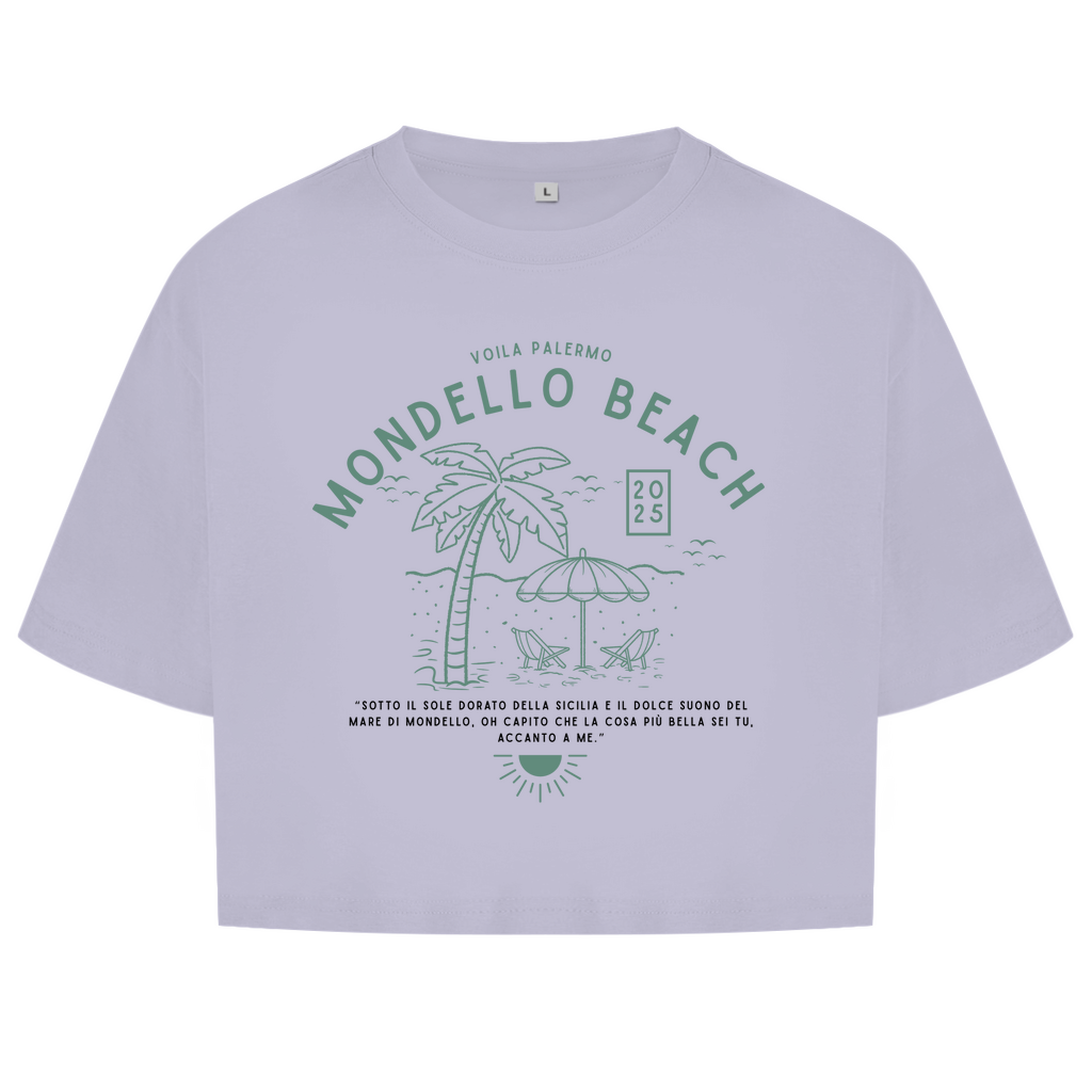 Damen Oversize Crop Mondello Beach Design