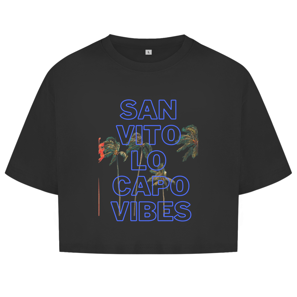 Damen Oversize Crop Top San vito lo capo vibes
