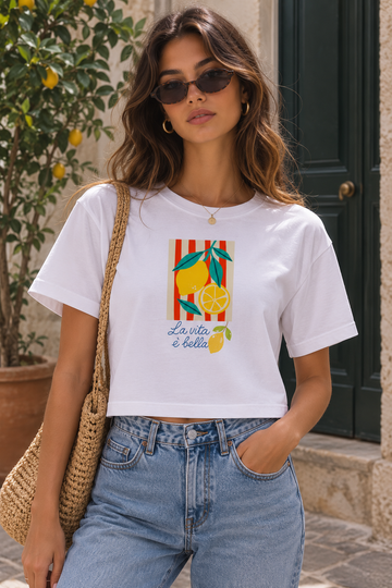 OVERSIZED CROP TOP LA VITA E BELLA