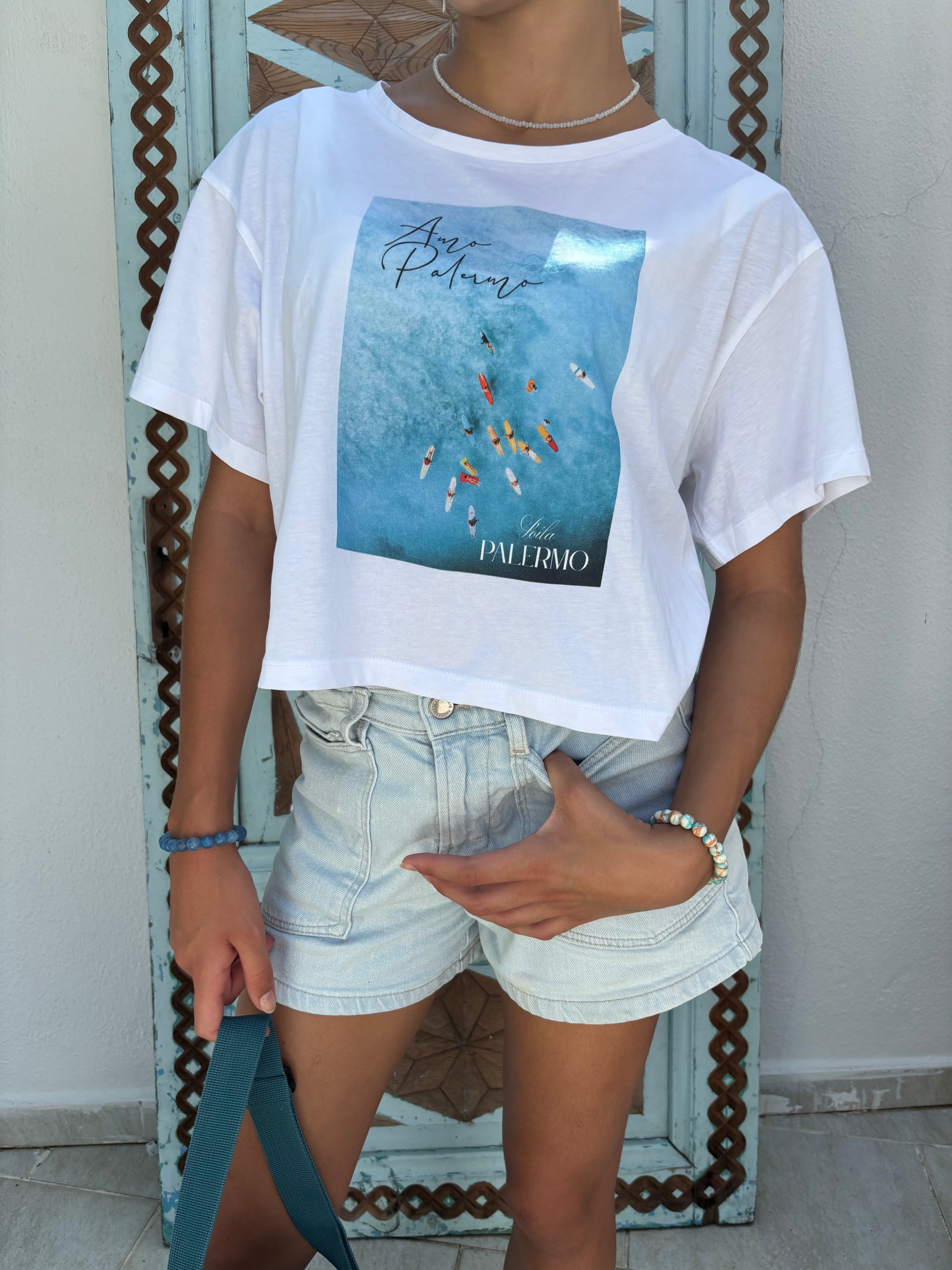 Damen Oversize Crop Top / Design Amo Palermo