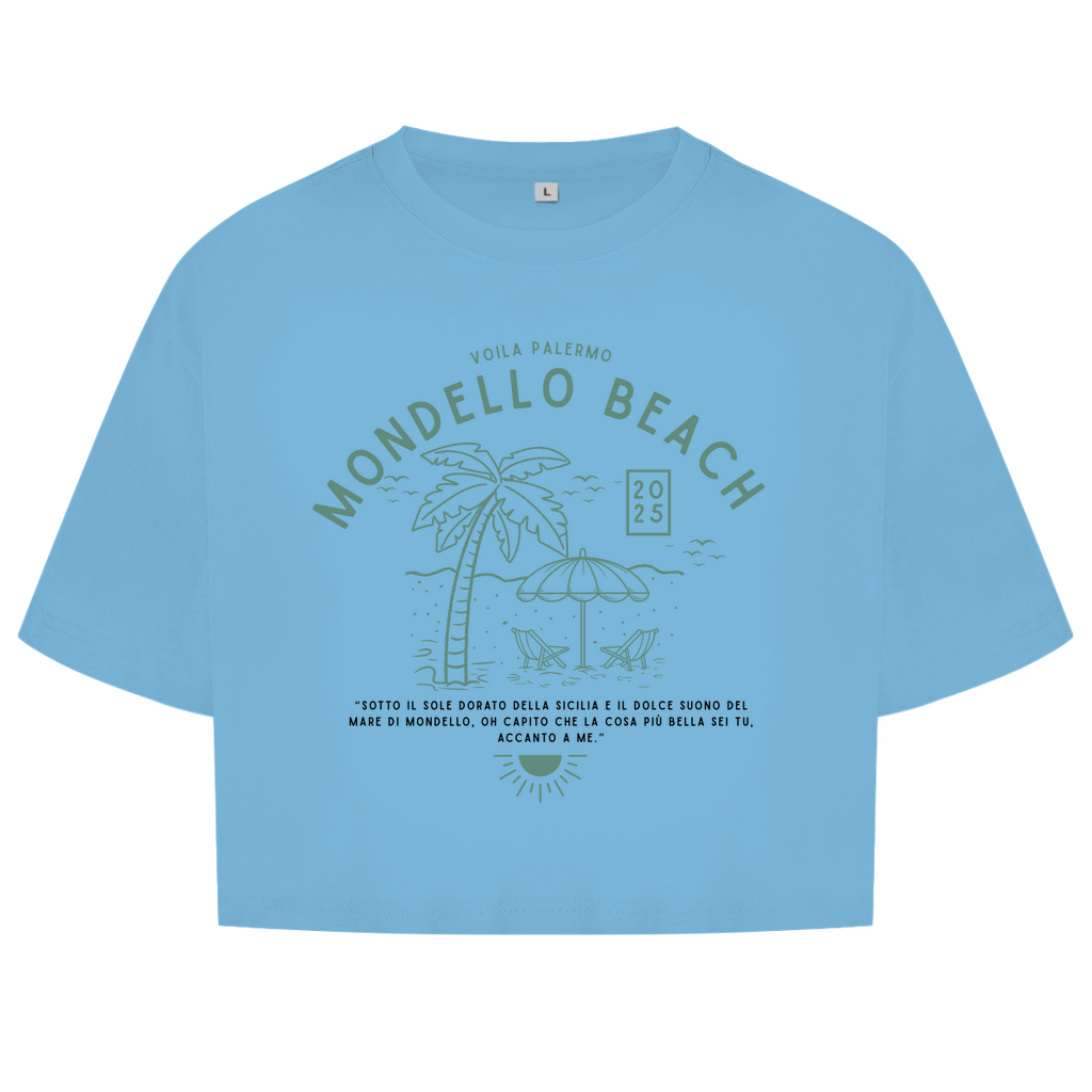 Damen Oversize Crop Mondello Beach Design