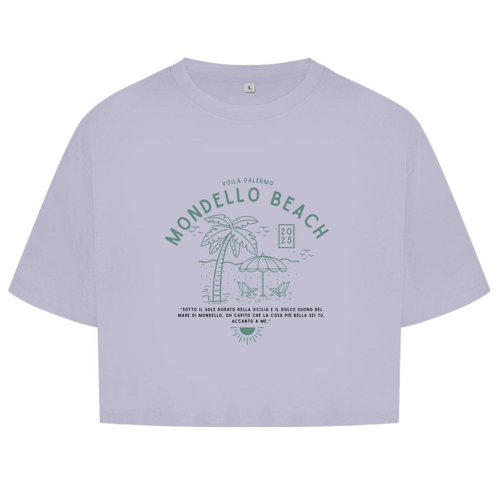 Damen Oversize Crop Mondello Beach Design
