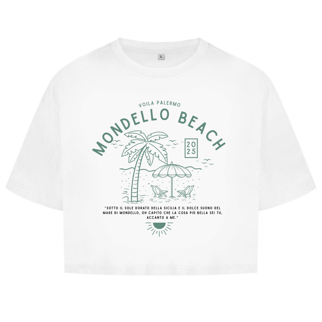 Damen Oversize Crop Mondello Beach Design