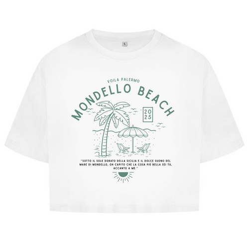 Damen Oversize Crop Mondello Beach Design