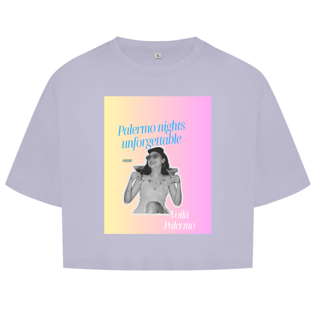 Damen Oversize Crop Top Palermo nights unforgettable