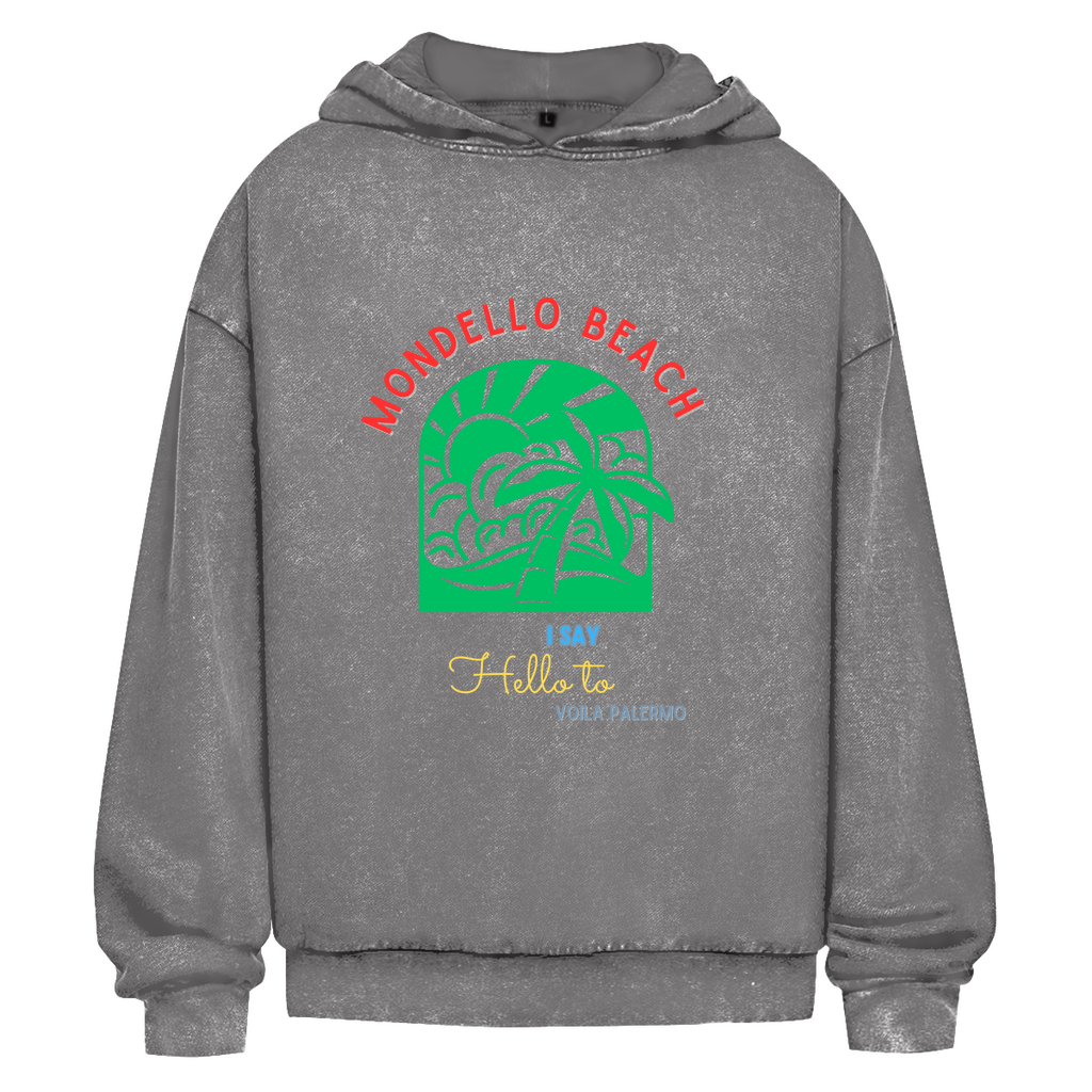Oversize Washed Hoodie Mondello Beach Design