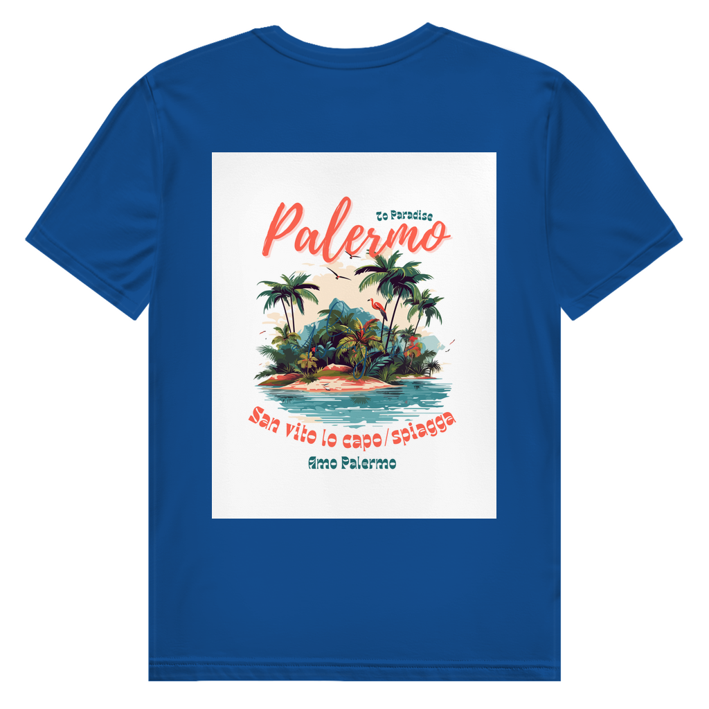 Herren Premium Bio T-Shirt Palermo Beach Design Rückseite