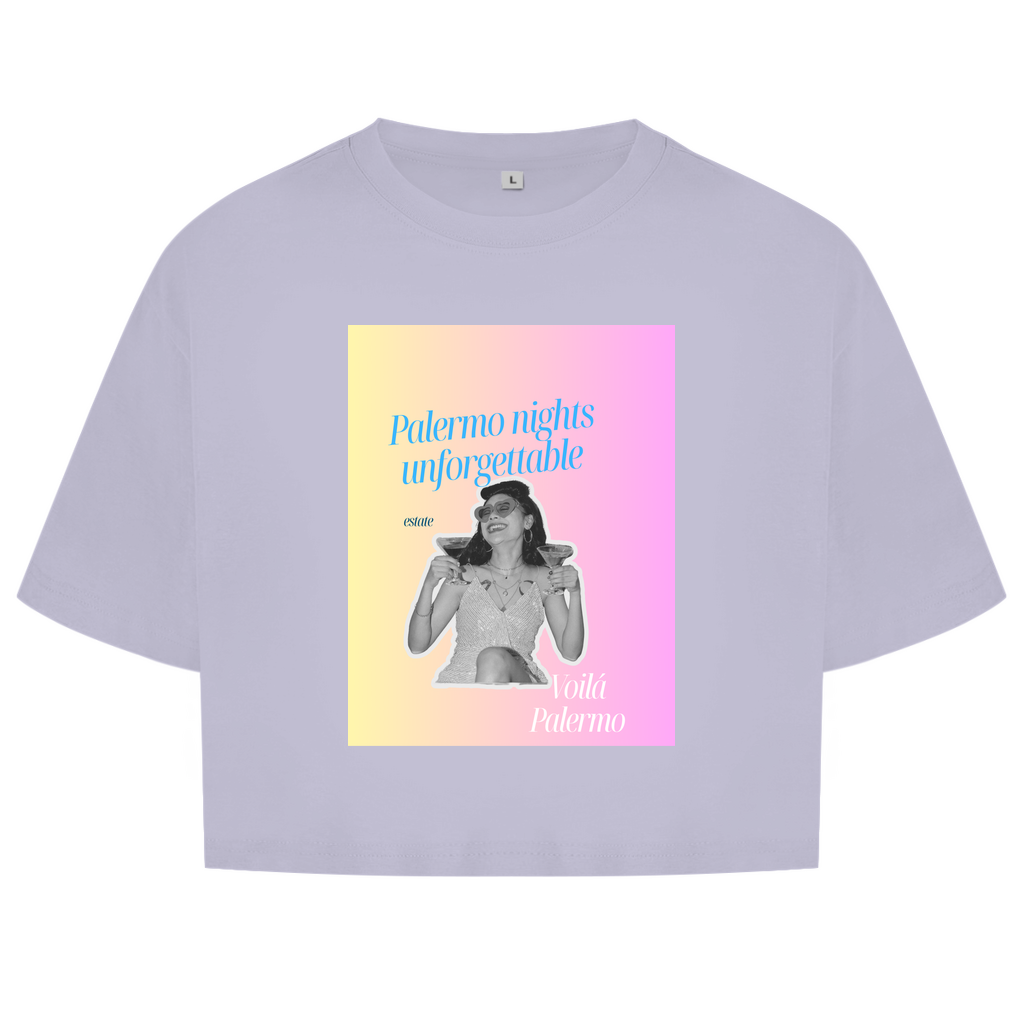 Damen Oversize Crop Top Palermo nights unforgettable